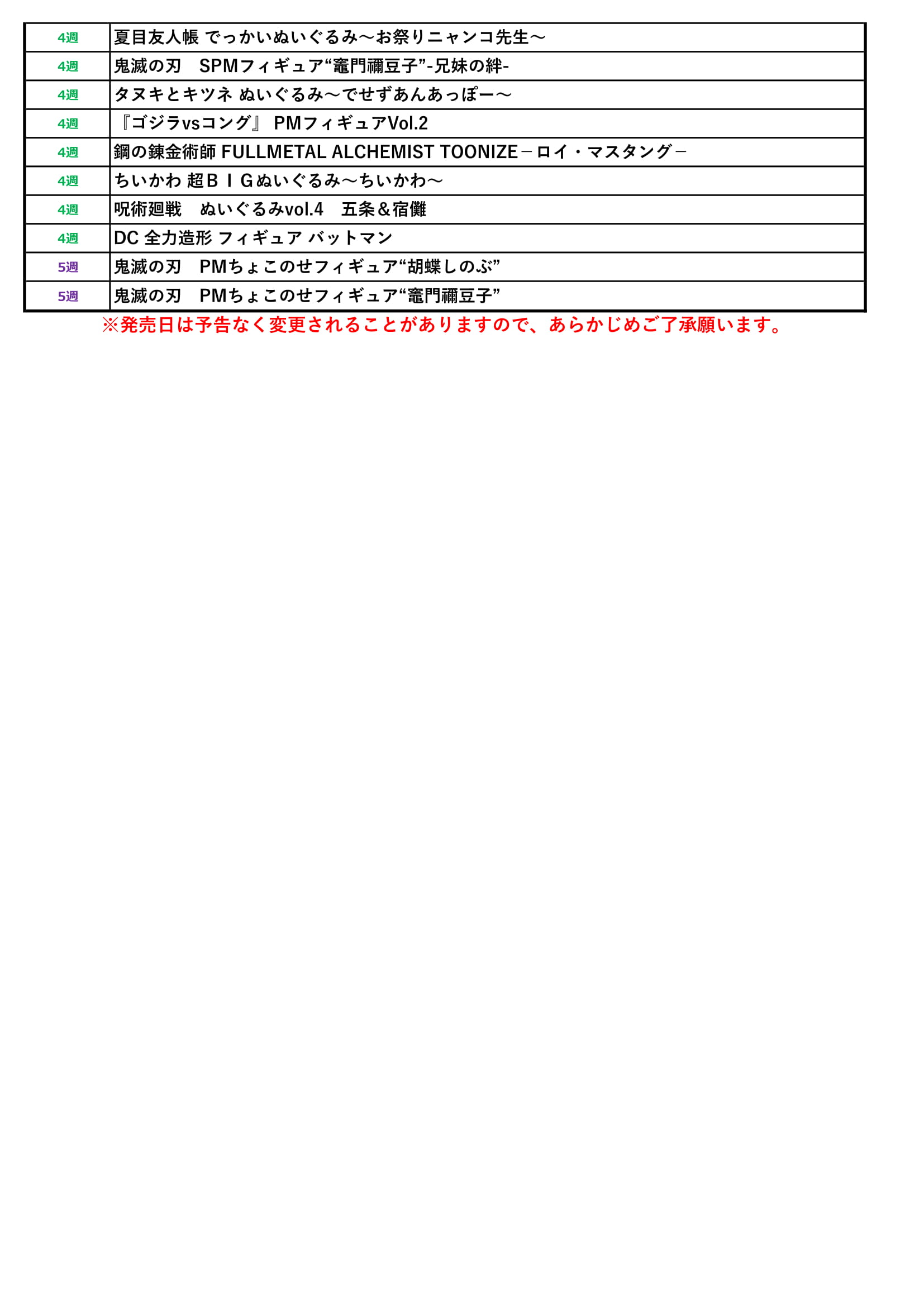 5月 6月のプライズ景品入荷情報 夢大陸 長岡店