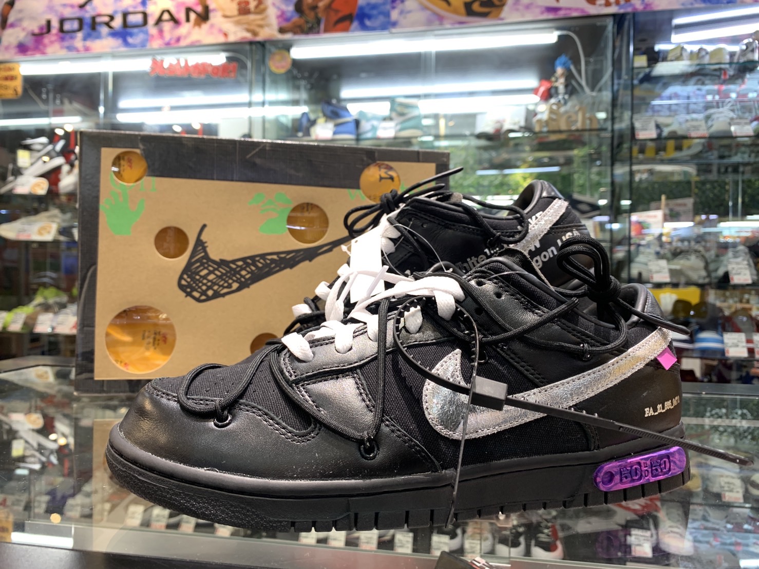 OFF-WHITE NIKE DUNK LOW 1 OF 50 BLACK 50