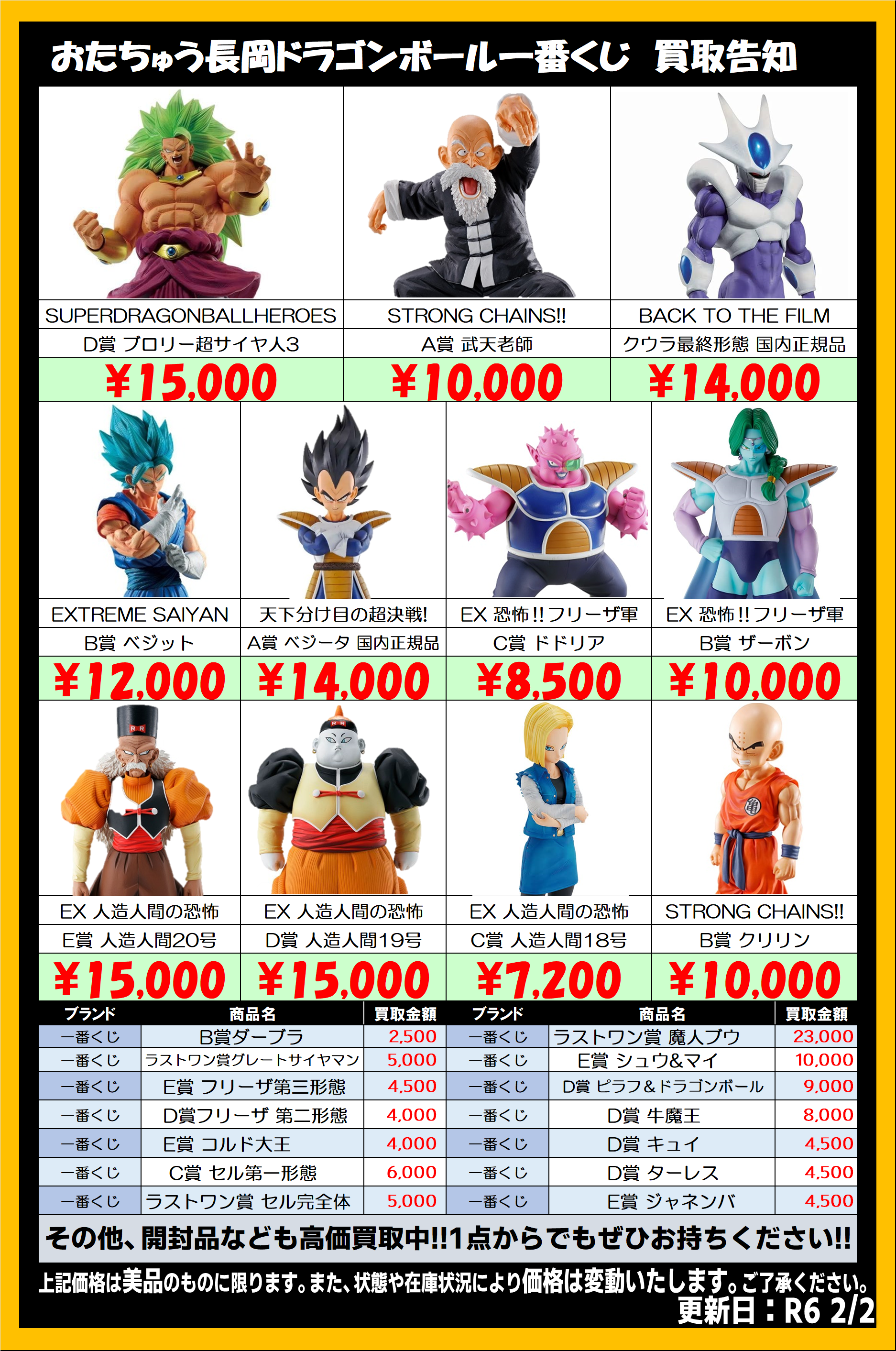 □ドラゴンボール一番くじ 高価買取中‼□ | おたちゅう（旧夢大陸） 長岡店